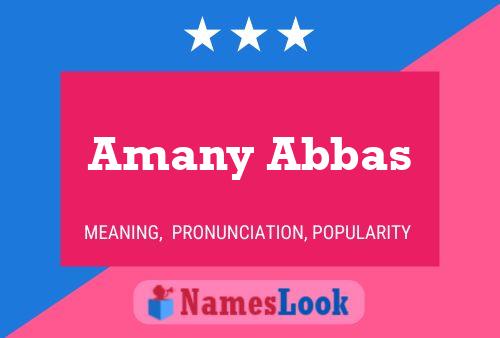 Affiche de nom Amany Abbas