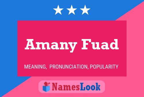 Affiche de nom Amany Fuad