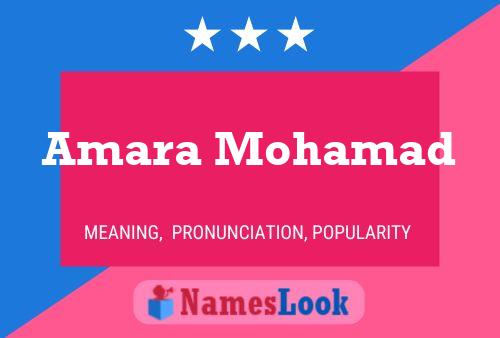 Affiche de nom Amara Mohamad