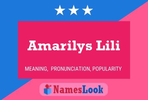 Affiche de nom Amarilys Lili