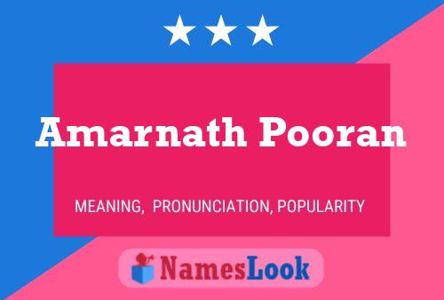 Affiche de nom Amarnath Pooran