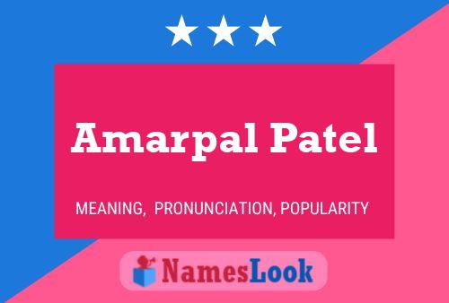 Affiche de nom Amarpal Patel