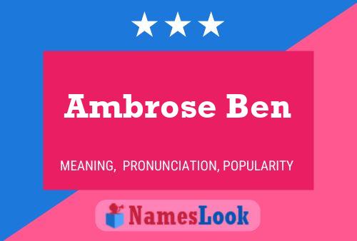 Affiche de nom Ambrose Ben