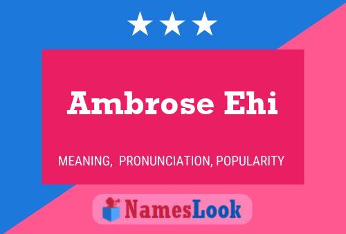 Affiche de nom Ambrose Ehi