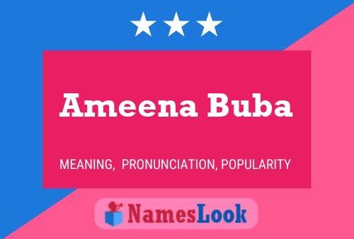 Affiche de nom Ameena Buba