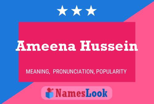 Affiche de nom Ameena Hussein