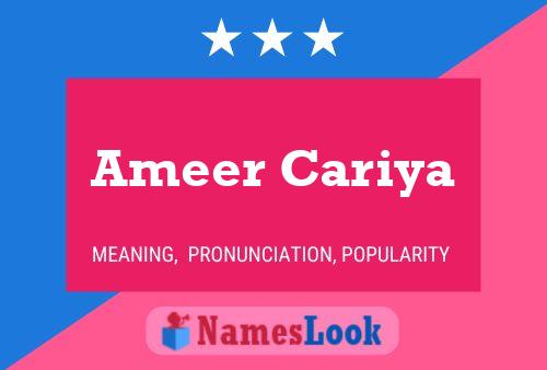 Affiche de nom Ameer Cariya