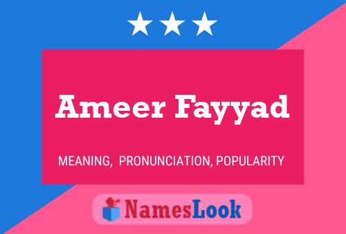 Affiche de nom Ameer Fayyad