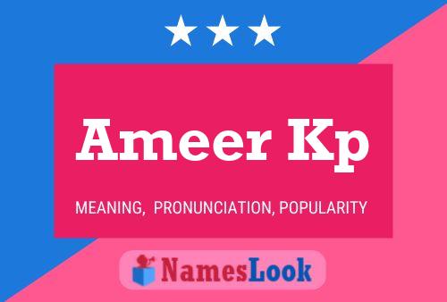 Affiche de nom Ameer Kp