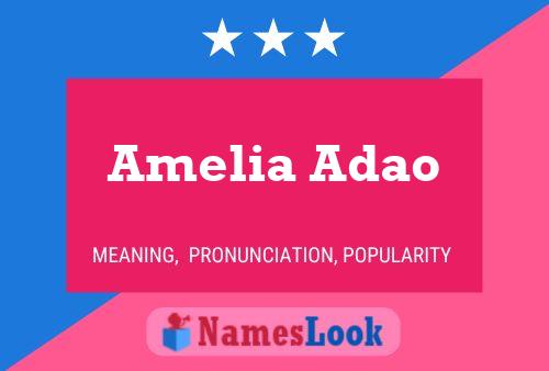 Affiche de nom Amelia Adao