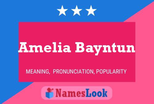 Affiche de nom Amelia Bayntun