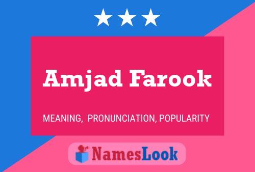 Affiche de nom Amjad Farook