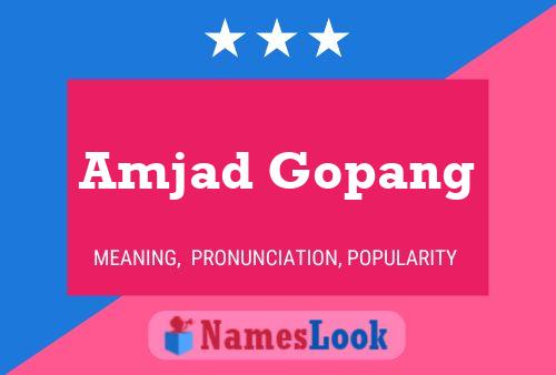 Affiche de nom Amjad Gopang