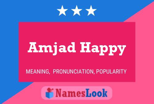 Affiche de nom Amjad Happy