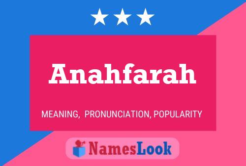 Affiche de nom Anahfarah