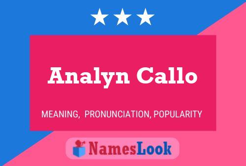 Affiche de nom Analyn Callo