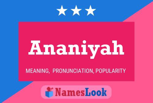 Affiche de nom Ananiyah