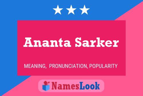 Affiche de nom Ananta Sarker