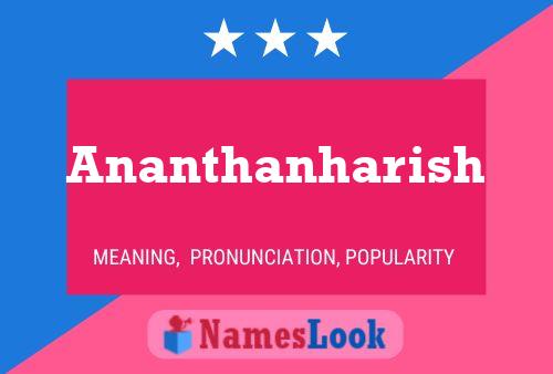 Affiche de nom Ananthanharish