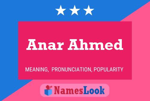 Affiche de nom Anar Ahmed