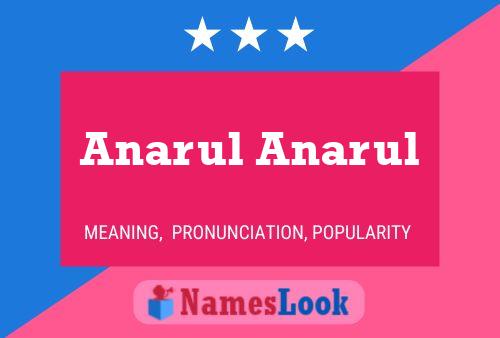 Affiche de nom Anarul Anarul