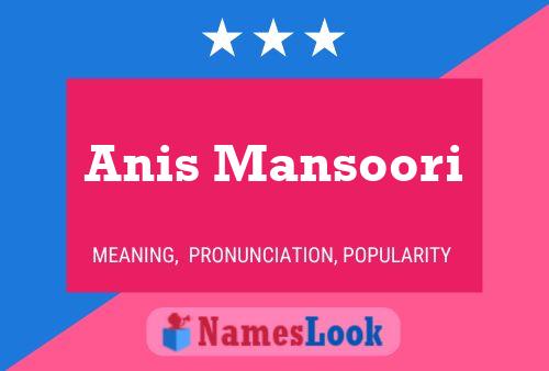 Affiche de nom Anis Mansoori