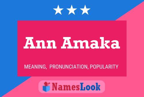 Affiche de nom Ann Amaka