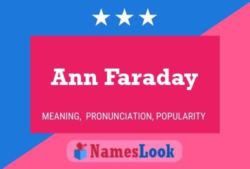 Affiche de nom Ann Faraday