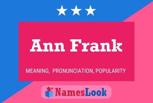 Affiche de nom Ann Frank