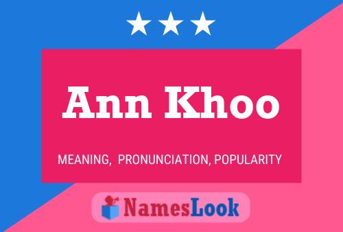 Affiche de nom Ann Khoo