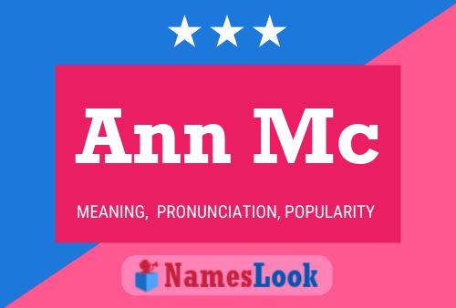 Affiche de nom Ann Mc