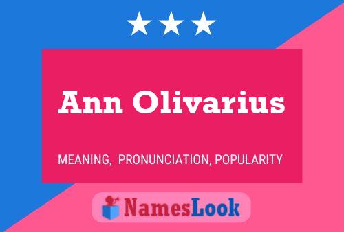 Affiche de nom Ann Olivarius