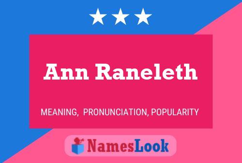 Affiche de nom Ann Raneleth