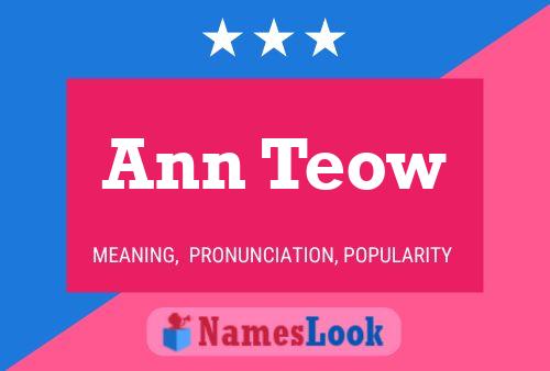 Affiche de nom Ann Teow