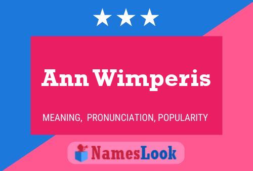 Affiche de nom Ann Wimperis