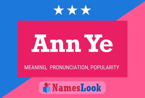 Affiche de nom Ann Ye