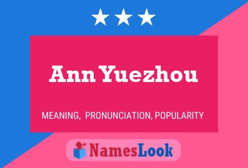 Affiche de nom Ann Yuezhou