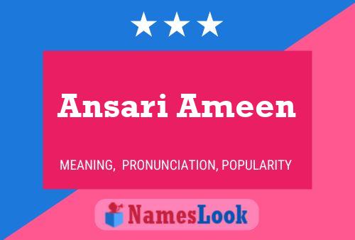 Affiche de nom Ansari Ameen