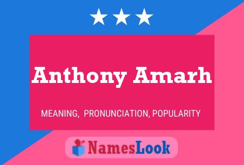 Affiche de nom Anthony Amarh