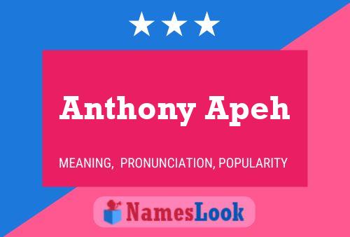 Affiche de nom Anthony Apeh