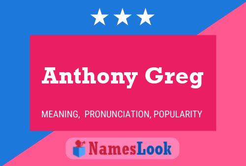 Affiche de nom Anthony Greg