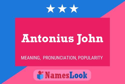 Affiche de nom Antonius John