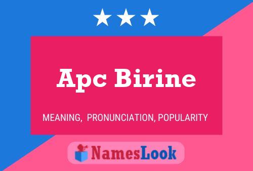 Affiche de nom Apc Birine