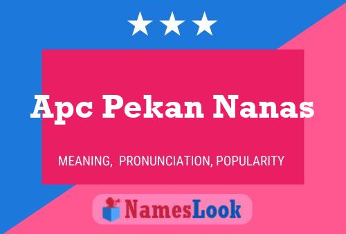 Affiche de nom Apc Pekan Nanas