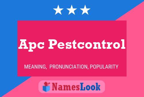 Affiche de nom Apc Pestcontrol