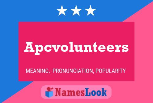 Affiche de nom Apcvolunteers