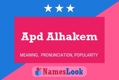 Affiche de nom Apd Alhakem