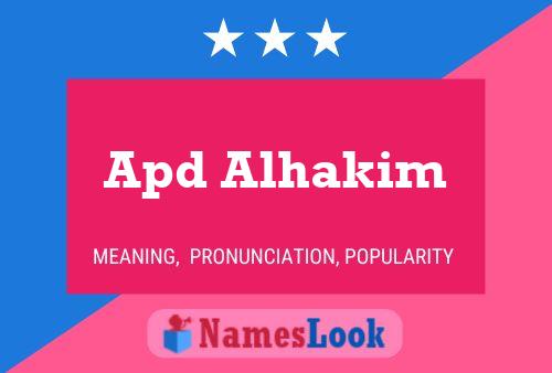 Affiche de nom Apd Alhakim