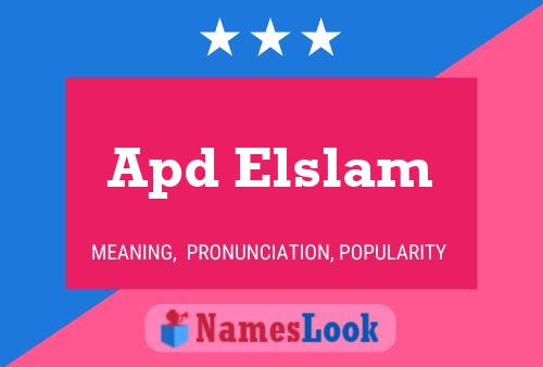 Affiche de nom Apd Elslam