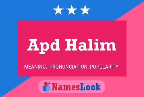 Affiche de nom Apd Halim